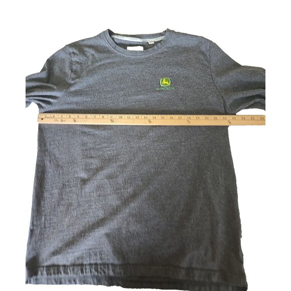 John Deere Charcoal Grey Long Sleeve Crewneck Tee Embroidered Tractor L - Picture 15 of 16